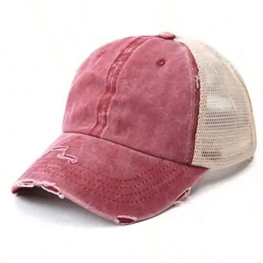 Distressed Ponytail mesh Cap - Picture 3 of 10
